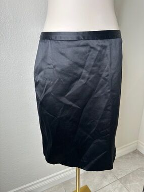Isaac Mizrahi Black Satin Pencil Skirt